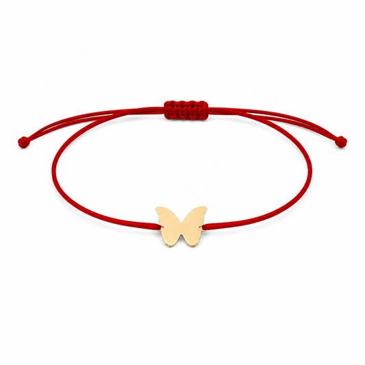 Brățară pe șnur cu fluture din Aur 14 K