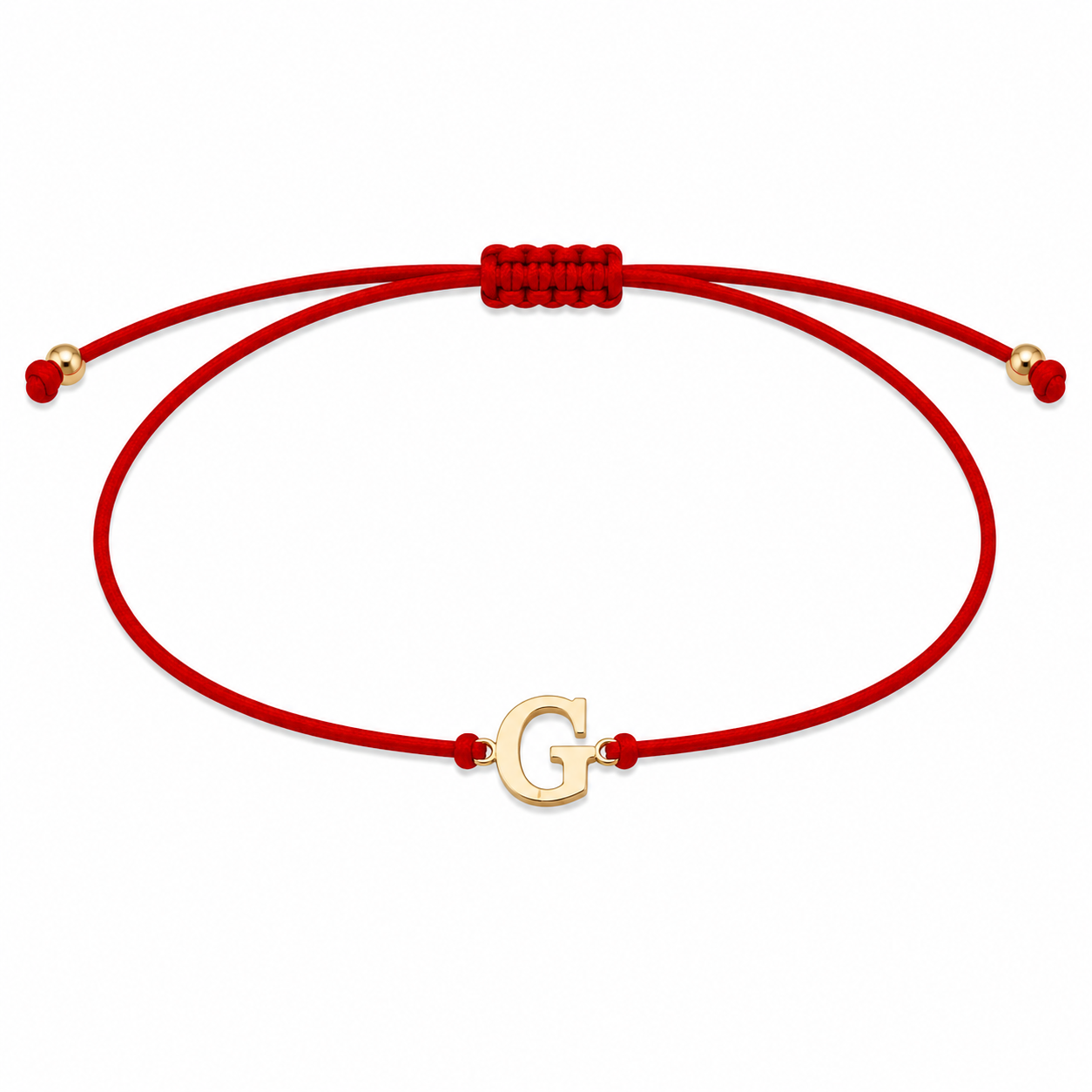 Brățară pe șnur cu inițiala "G" din Aur 14K
