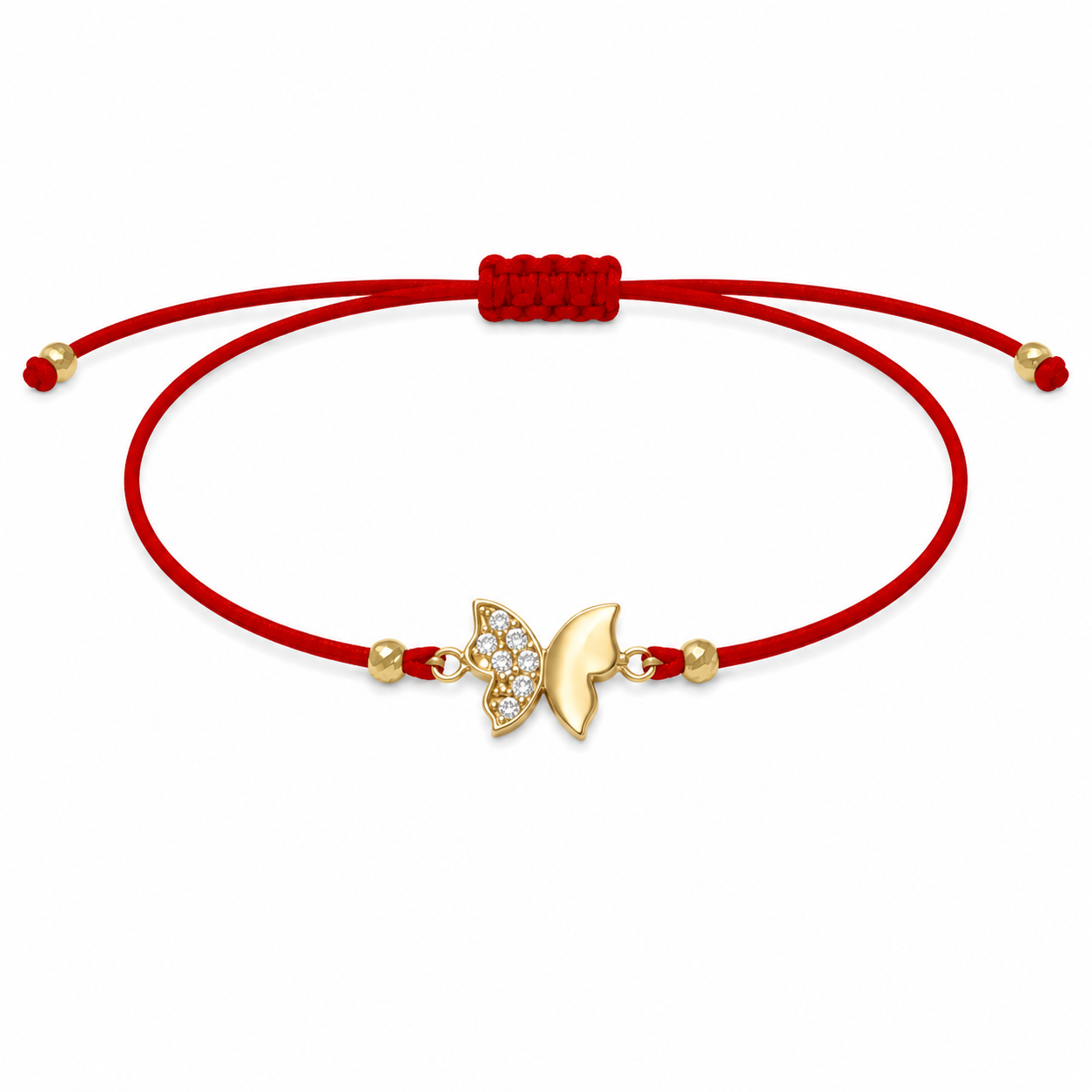 Brățară cu fluture pe șnur din aur 14 K