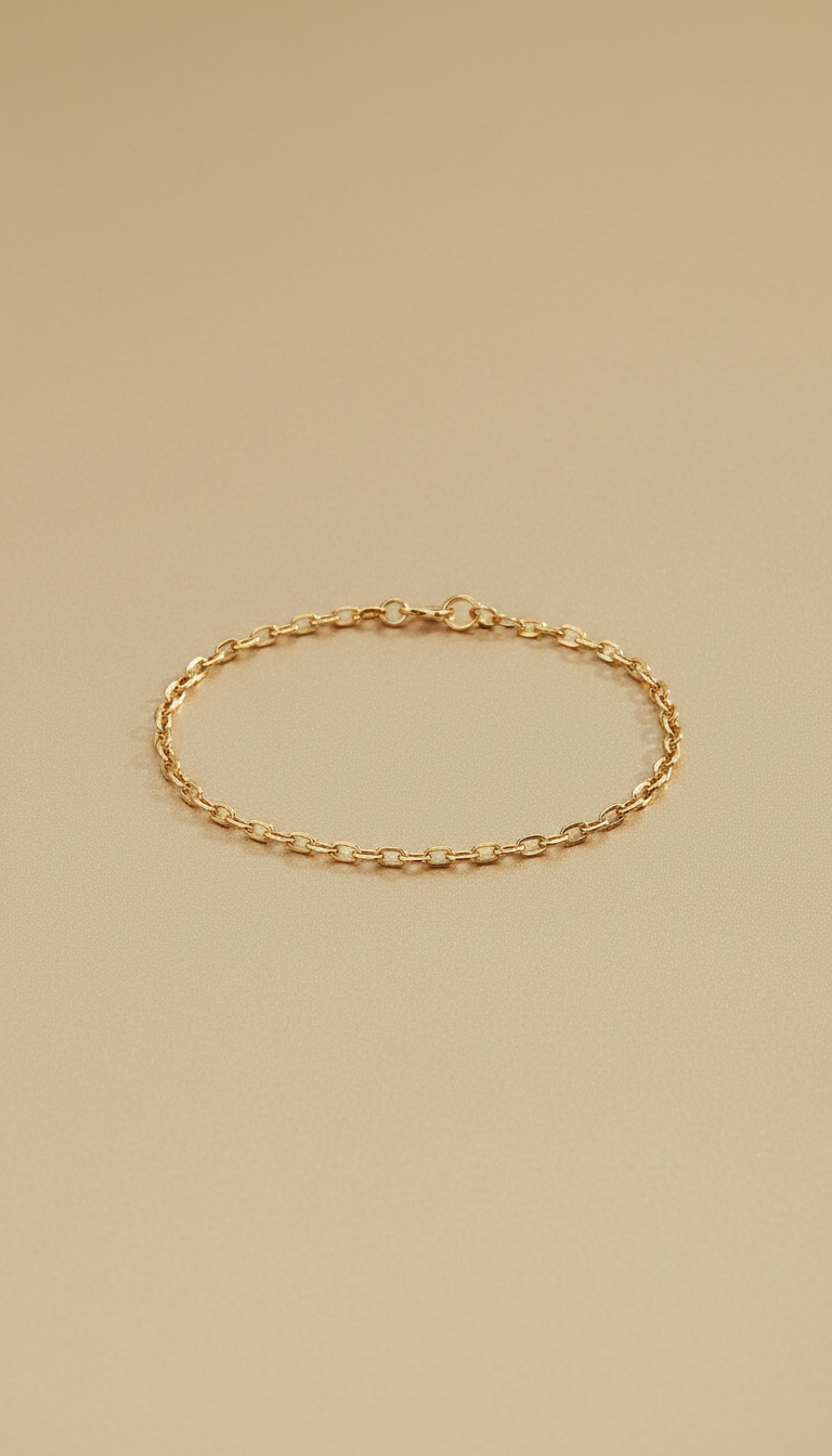 Gold chain bracelet with delicate links