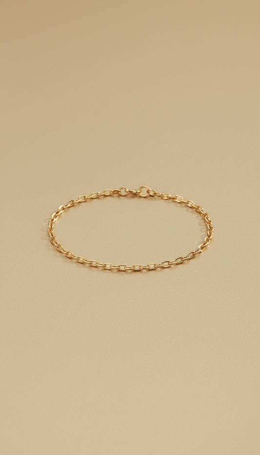 Gold chain bracelet with delicate links
